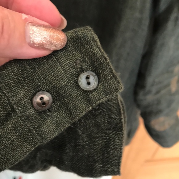 Linen Gauze Button Up Top by Eileen Fisher - Picture 6 of 8